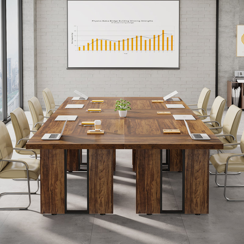 70.8'' Rectangle Conference Table, Brown