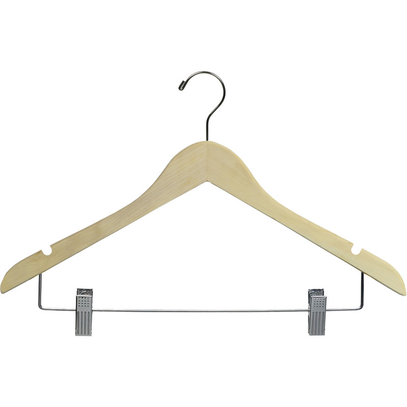 Scot Wood Hangers With Clips, 100