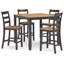 Table de salle à manger à hauteur de comptoir Malkin et 4 tabourets de bar (ensemble de 5)