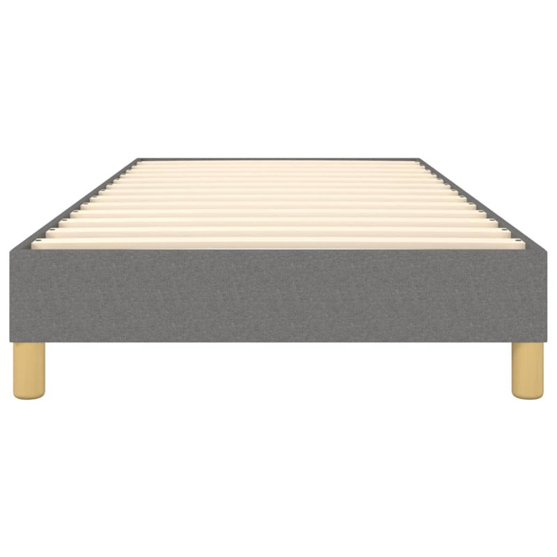 Box Spring Bed Frame Dark Grey Twin Fabric , Twin, Dark Gray