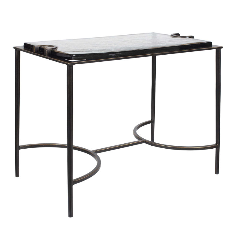Uttermost Eisen Textured Glass Accent Table
