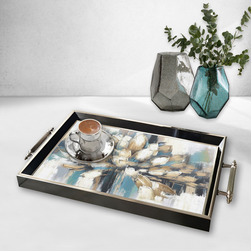 Elegant Glass Tray, 19.7 x 11.4 x 1.4 inches | 100% Durable Glass Construction | Easy to Clean with Damp Cloth | Ideal for Serving, Decorative Display, and Organizing | Stylish Addition to Home Décor