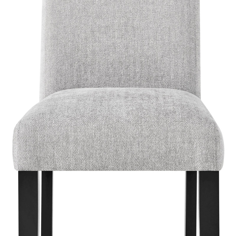 Ensemble de salle à manger contemporain 5 pièces Table rectangulaire à finition bicolore Chaises rembourrées grises