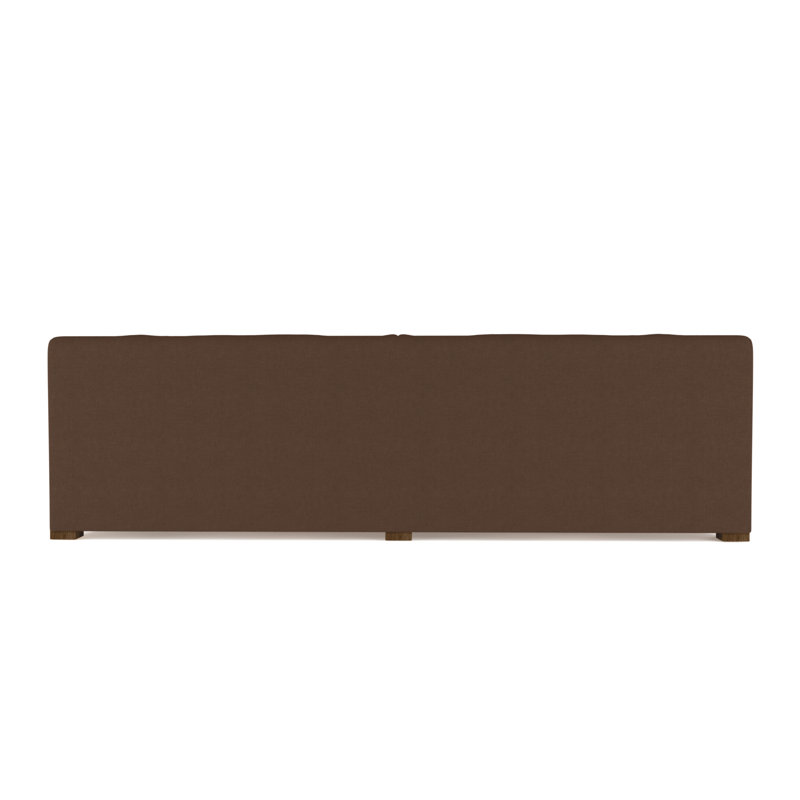 Crosby Slope Arm Sofa, Box Weave Linen Chocolate, 32.5" H x 120" W x 38" D, Ebony