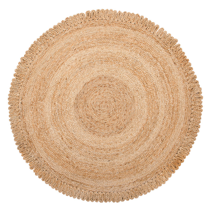 Round Aadhav Solid Colour Jute / Sisal Hand Woven 140cm X 140cm Area Rug