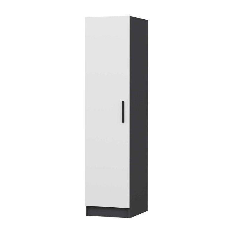 Elina Manufactured Wood Wardrobe, 190cm H x 45cm W x 52cm D, White/Black