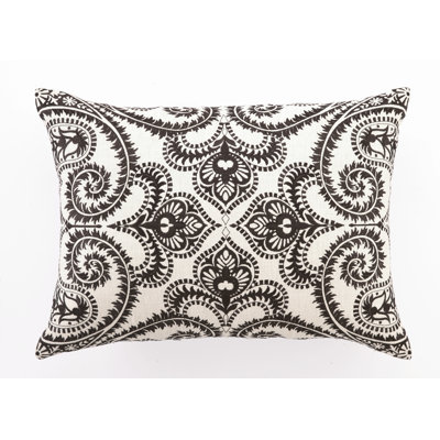 Coussin lombaire en lin brodé