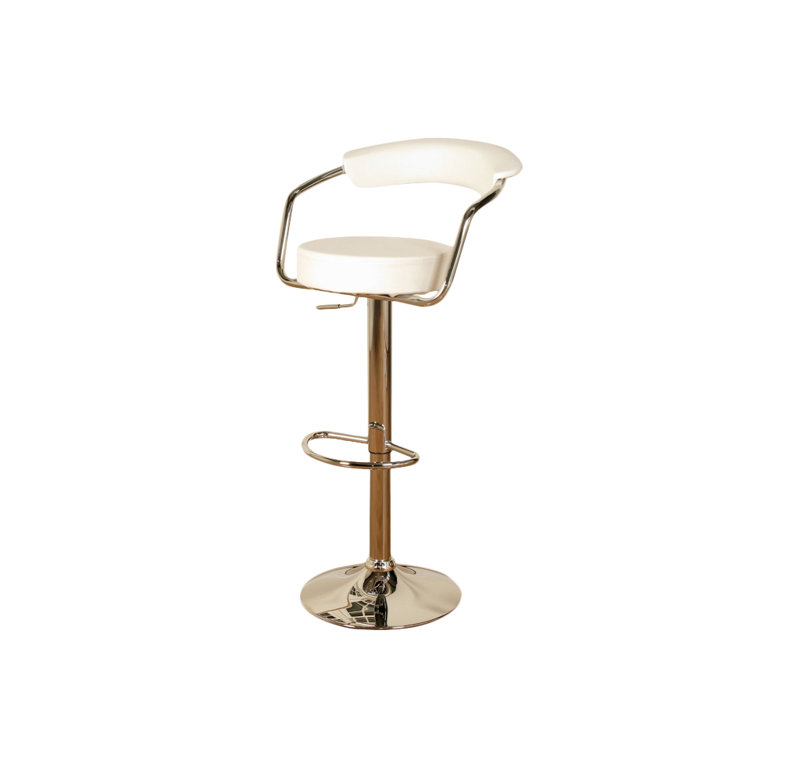 Swivel Yes Upholstered Faux Leather Yes Bar Stool, Milk