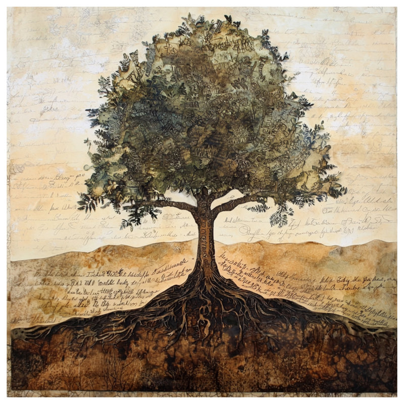 Tree With Roots Wall Tapestry - Nature Wall Decor, 104in H x88 with 4 Grommets