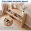 Console naturelle 47 po, table d'entrée étroite avec 2 tiroirs | Panneau de mélamine épais, plateau de table résistant à l'usure, rangement classifié multi-tiroirs
