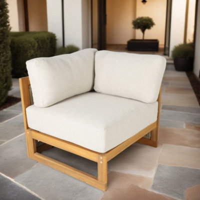 Canapé de coin d'extérieur en bois d'acacia Guzal
