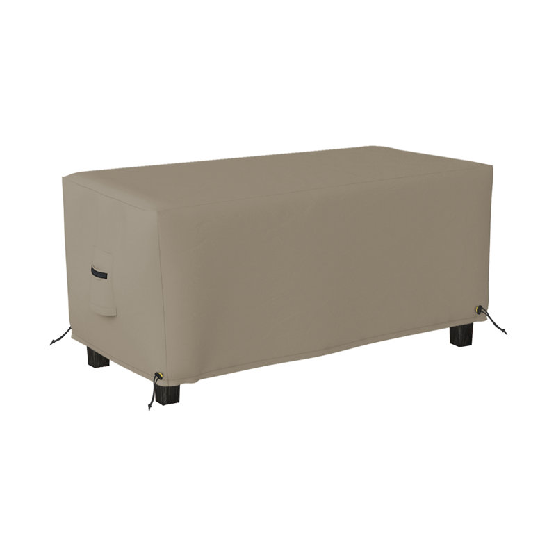 Couvercle de coffre rectangulaire robuste et imperméable pour repose-pieds, H 17 po x l 32 po x P 21 po, Beige
