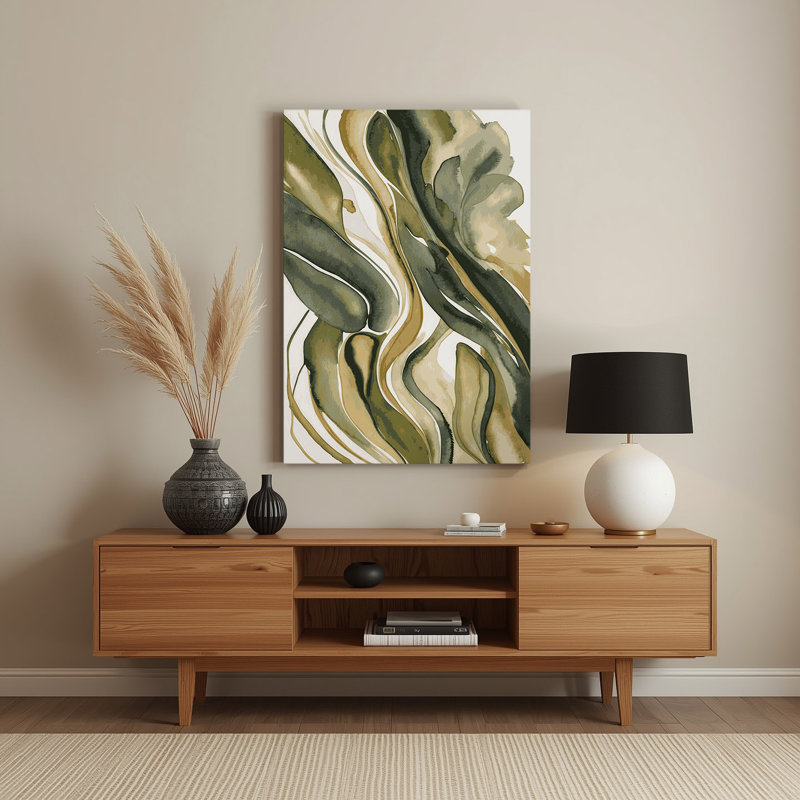 Aquarelle abstraite 33, art mural en métal beige