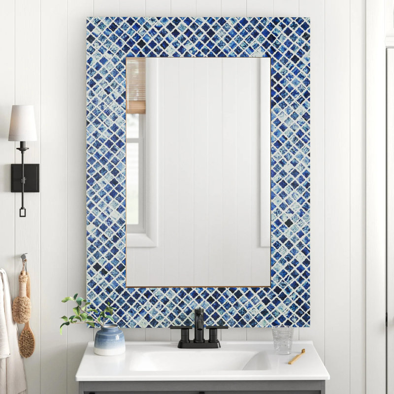 Alissandra 36.06" H Solid Wood and Bone Inlay Rectangle Accent