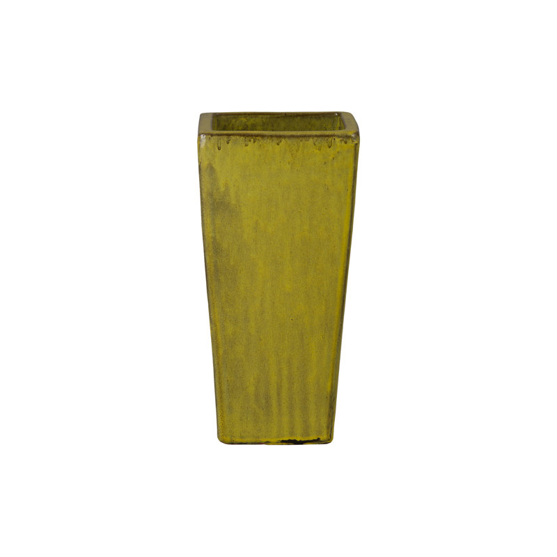 CRISCO TALL SQUARE PLANTER, 19.5" H x 10" W x 10" D, Yellow