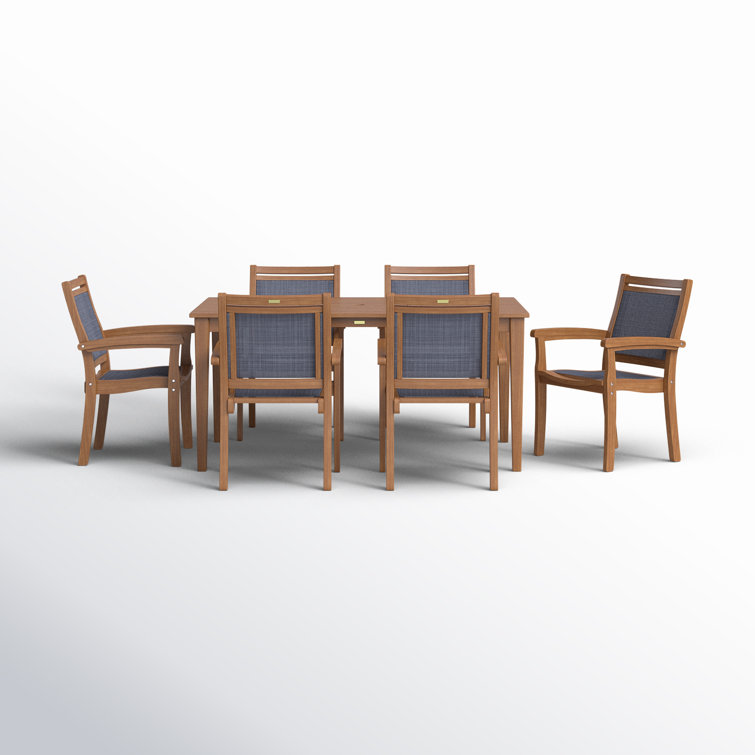 Fleur 64'' Rectangular 6 - Person Outdoor Dining Set