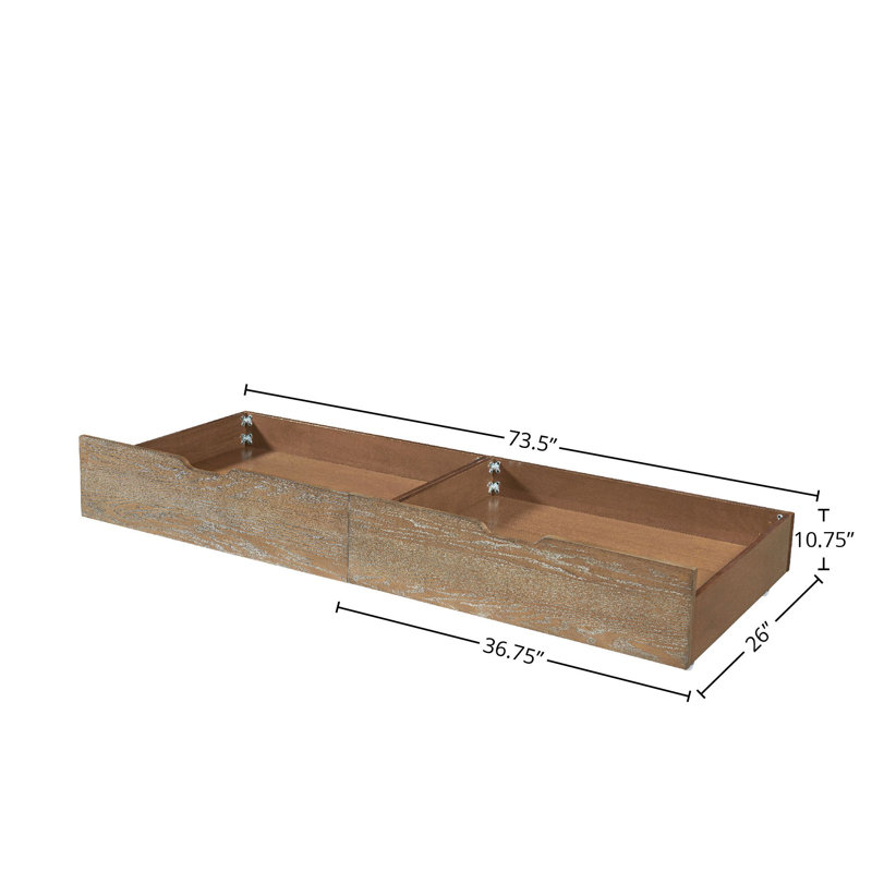 Tiroirs de rangement traditionnels en bois Leland