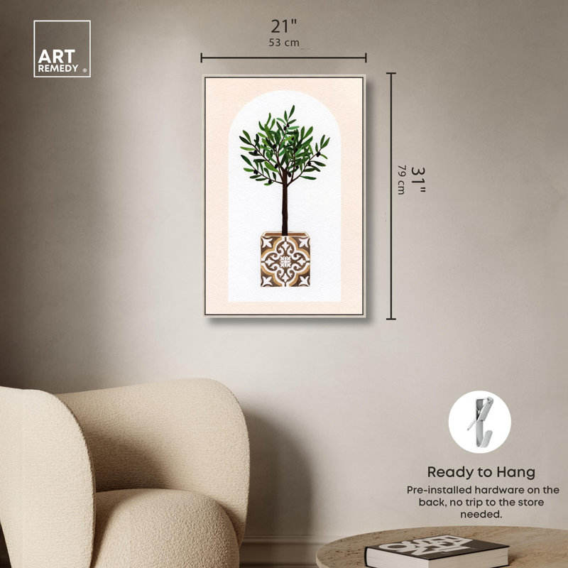 Art mural Olives, Cadre argenté, H 25 po x l 17 po