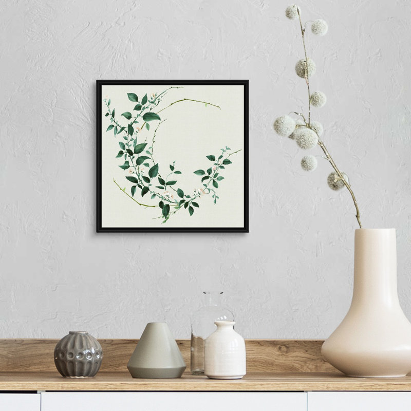 Toile délicate vigne, Toile encadrée noire, H 14 po x l 14 po