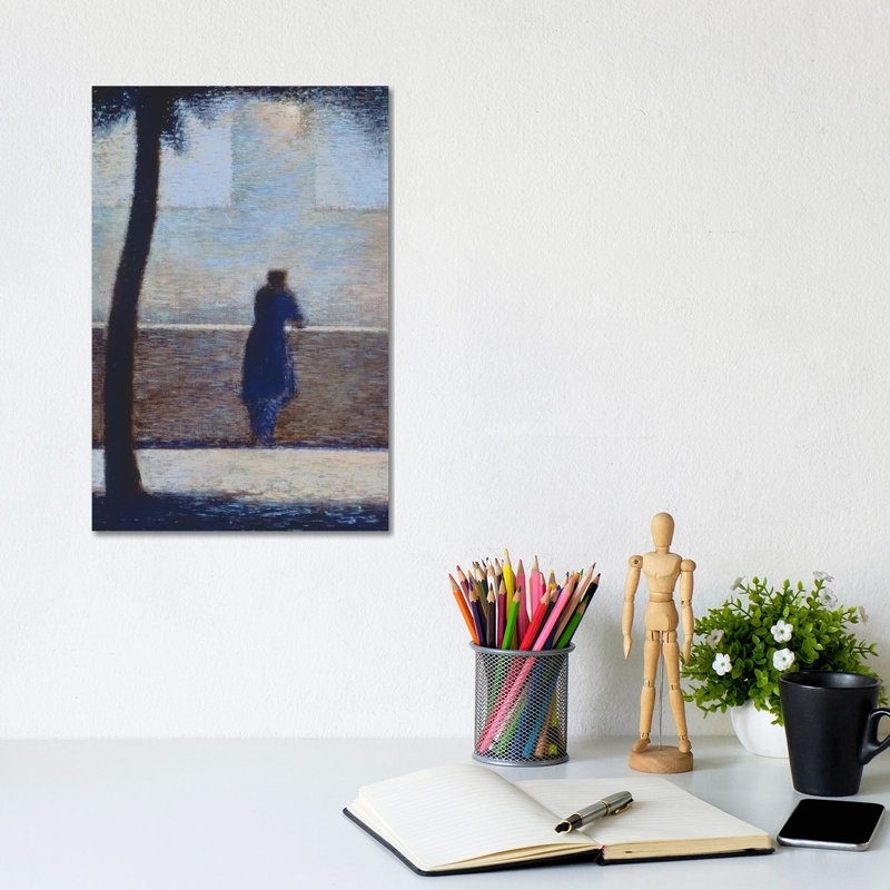 Man Leaning On A Parapet by Georges Seurat - Wrapped Canvas Gallery-Wrapped Canvas Giclée, 20.32 cm H x 30.48 cm W