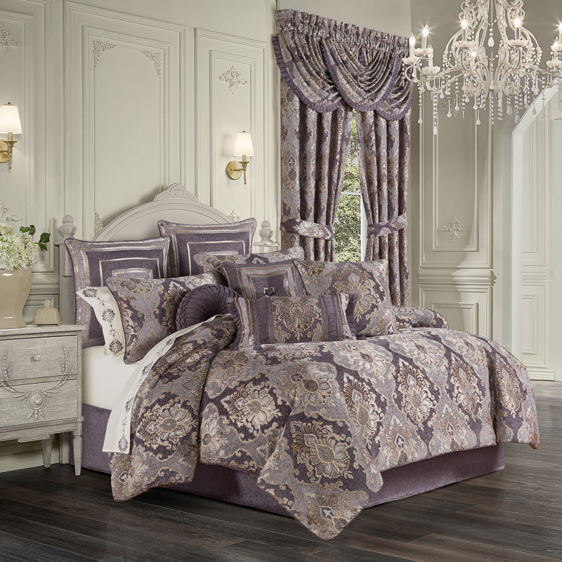 Dominique Comforter Set, California King + 2 King Shams + 1 Bed Skirt