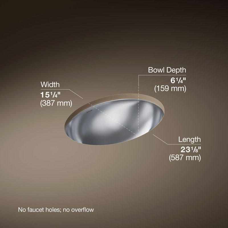 Rhythm® Metal Oval Drop-In Bathroom Sink, Mirror