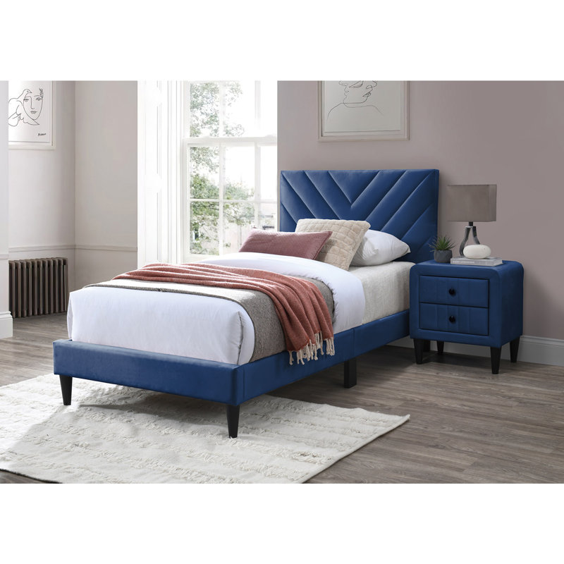 Lit 1 pièce de style contemporain, Lit double, Marine