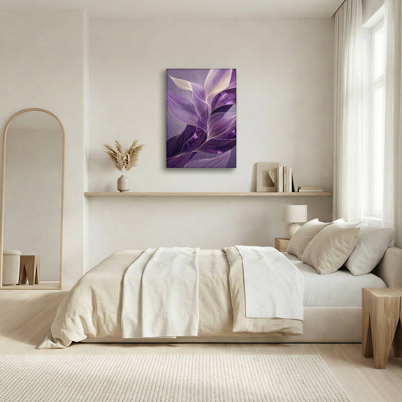 Feuilles mauves, reproduction d'art sur toile, ensemble de 1, H 24 po x l 18 po, Toile tendue