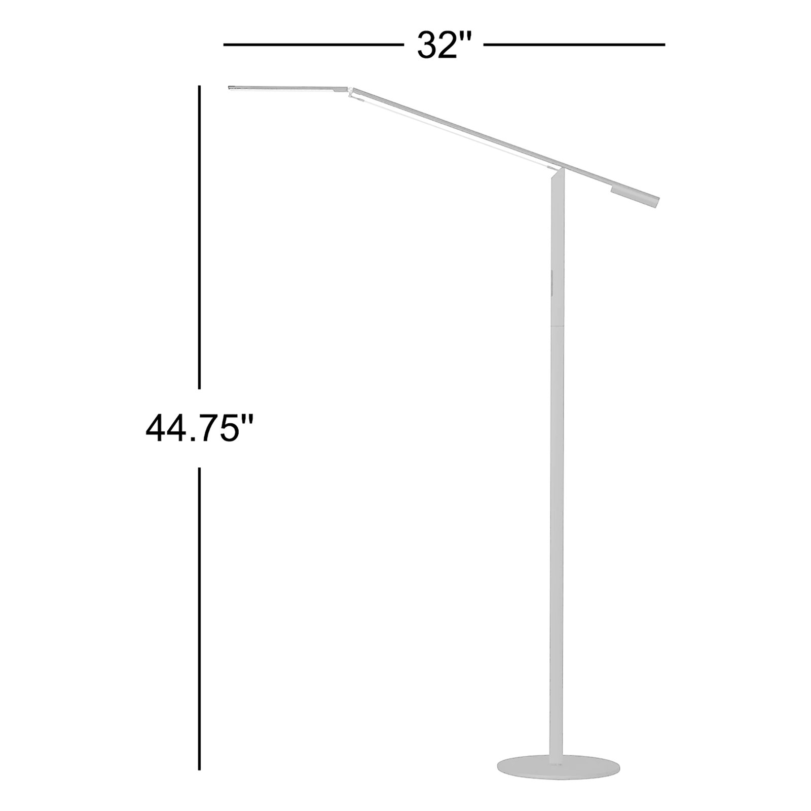 Equo 44.75'' Dimmable Floor Lamp, Black, Warm