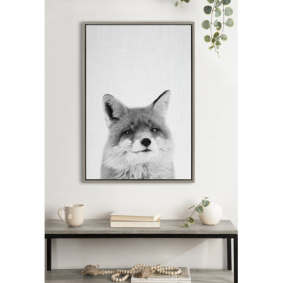 Fox by Simon Te of Tai Prints Framed Canvas Wall Art Print