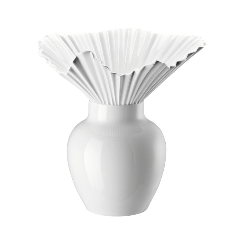 Miniature Porcelain China Table Vase, White Matte, 10.25"
