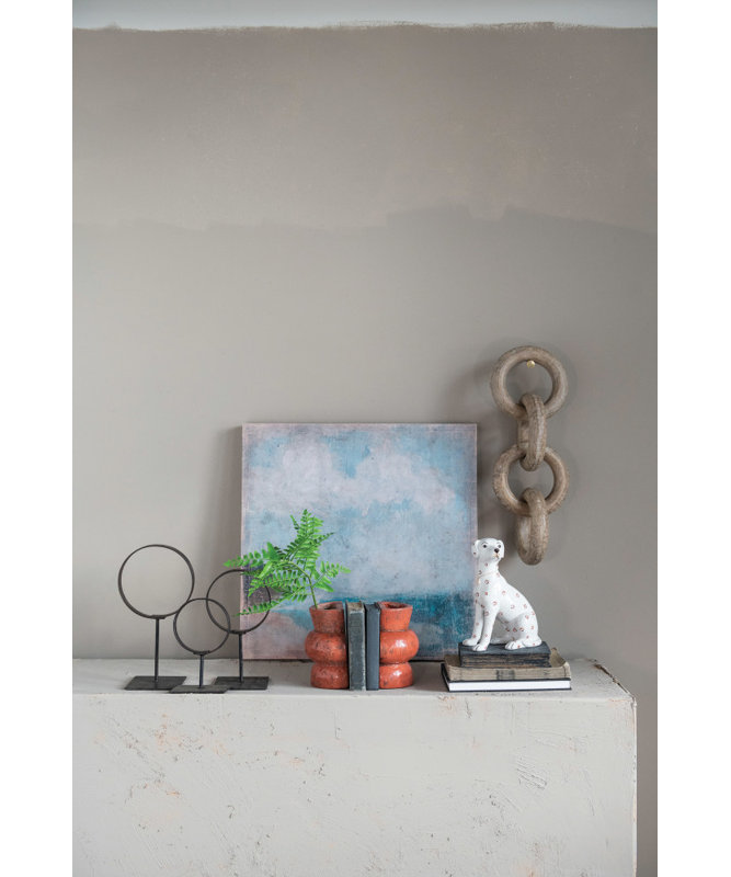 Decorative Modern Found Metal Rings on Stands