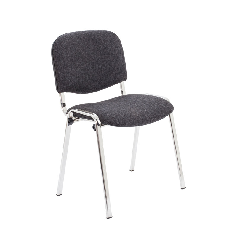 Nanami Waiting Room Chair, Charcoal Pyra, Chrome