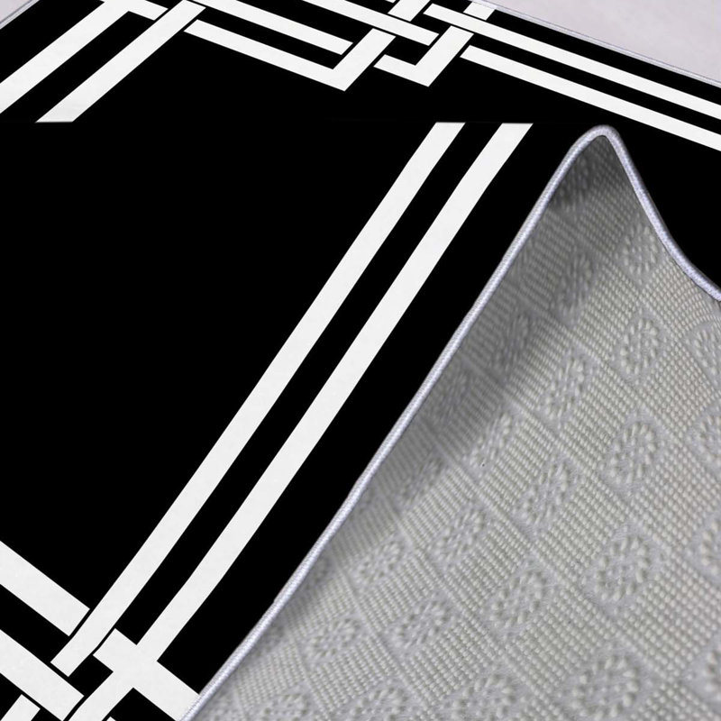 Tapis tissé de qualité supérieure (1,6 x 2,6 pieds), 100% polyester, d'une hauteur de poils de 0,3 po | Pois antibactérien antidérapant en PVC | Lavable à la machine, impression numérique 3D | Idéal pour le salon, la chambre à coucher et le vesti