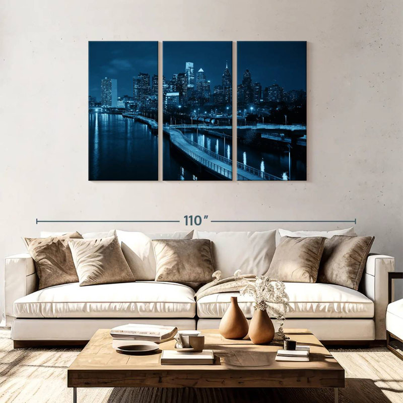 Sireci Urban Philadelphia Skyline, 48" H x 74" W