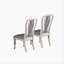 Chaise de salle à manger rembourrée en tissu gris clair, blanc rétro, ensemble de 2
