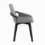Chaise en similicuir gris et bambou