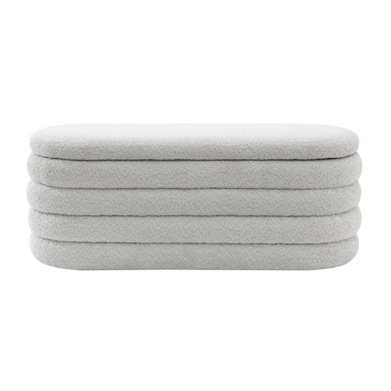 Brigett Upholstered Ottoman, Gray 100% Polyester