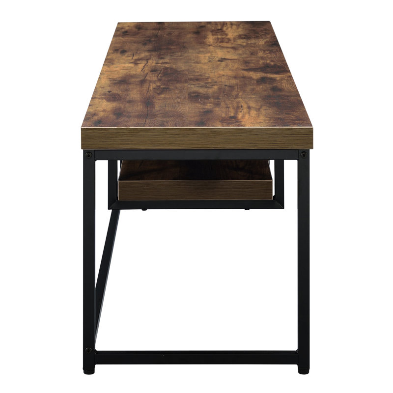 Industrial Tv Stand With Weathered Oak And Black, 60-inch Compatible Rustic Black Appearance