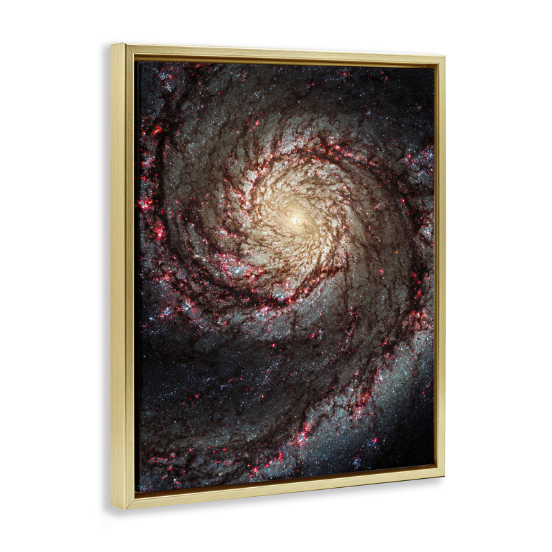 «Great Beyond Nebula», art mural encadré par Wild Apple, Cadre flottant métallique doré, H 31 po x l 25 po