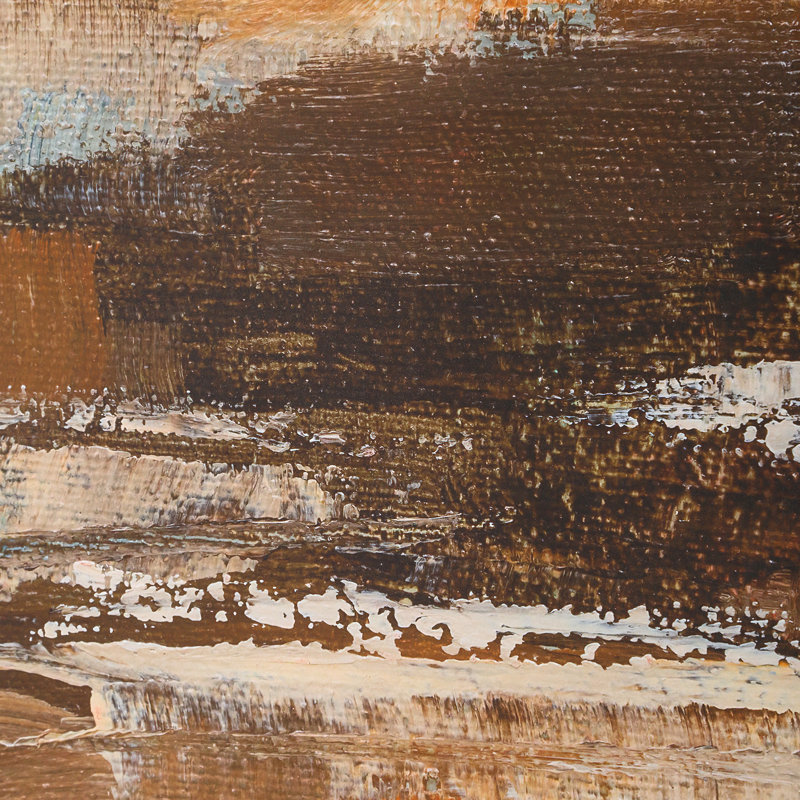 Cinnamon Shore Abstract Print Set with Oak Frame