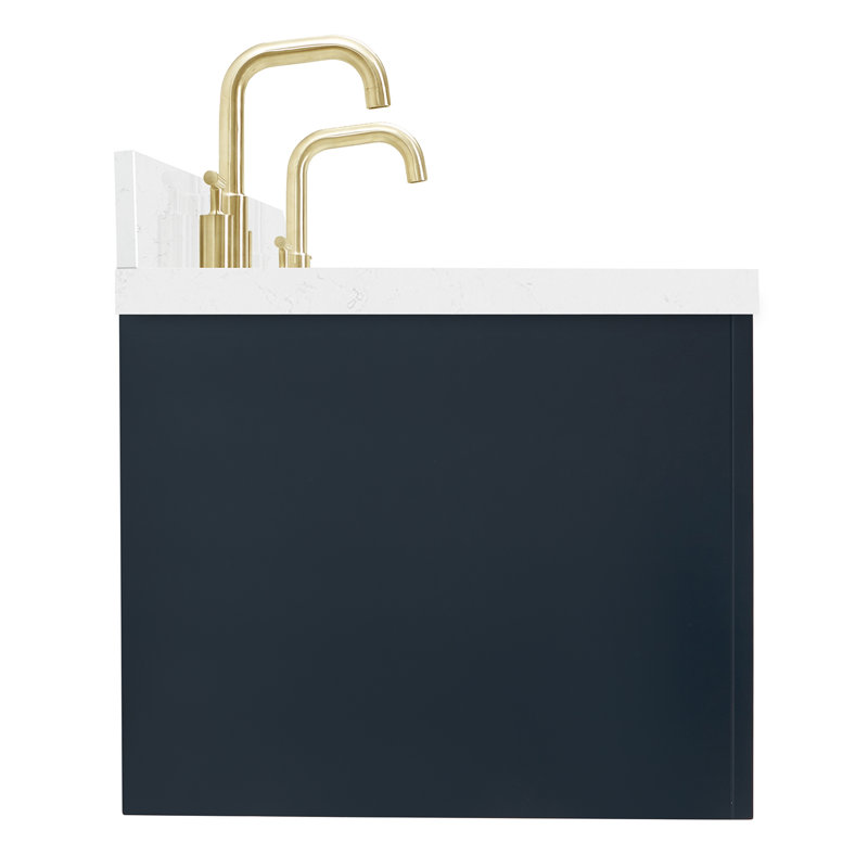 Macolm 72.25'' W Double Vanity, Midnight Blue, Satin Brass, 72"