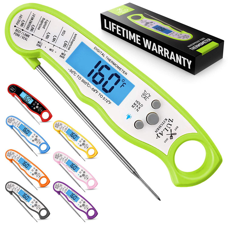 Zulay Kitchen Zulay Kitchen Instant Read Food Thermometer Waterproof Digital Meat Thermometer w/ Backlight