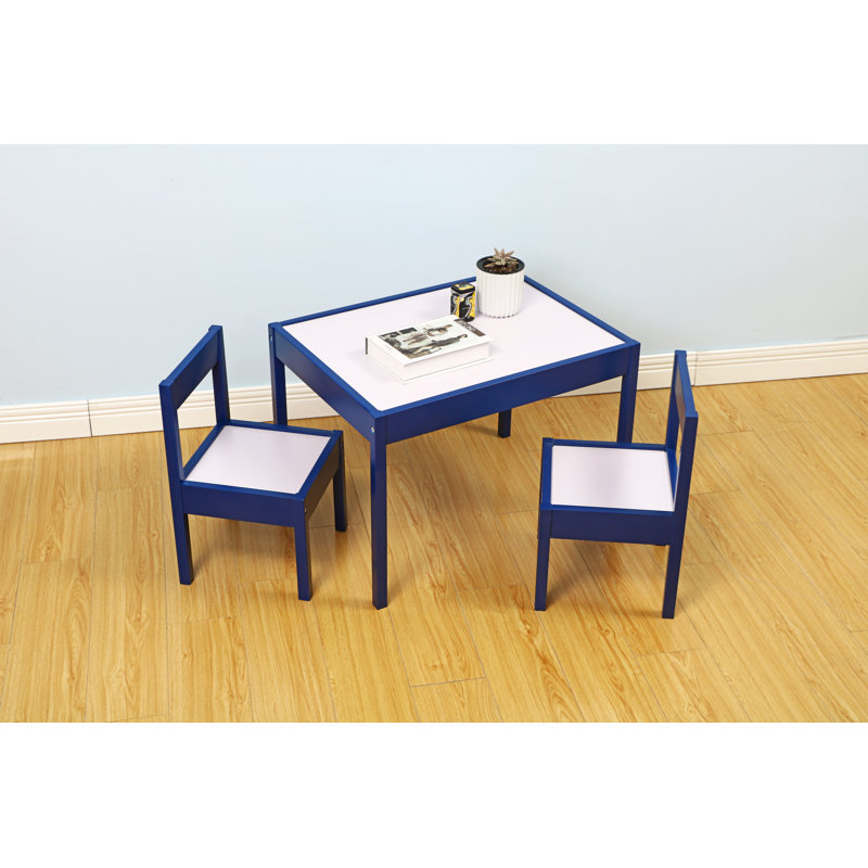 Carpendale Kids and Chair Set, White/Navy Blue