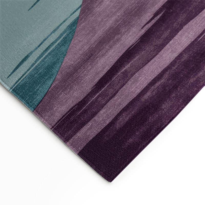 Watercolor Blue Indoor and Outdoor Area Rug, Rectangle 9' x 12'