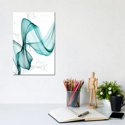 Teal Ribbons III by Irena Orlov - Wrapped Canvas Print