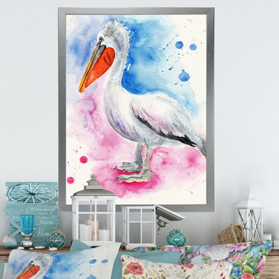 Pélican bleu et rose