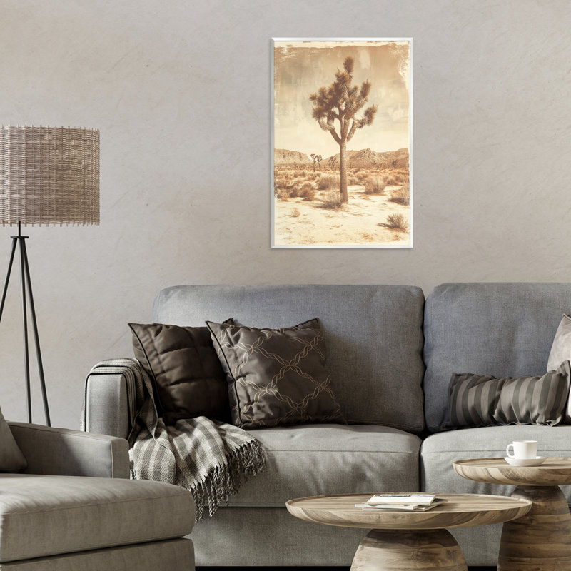 Plaque murale Southwest Landscape Lone Tree, design par Petal Prints Design, H 19 po x l 13 po