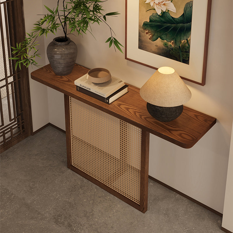 Console rectangulaire en bois massif brun, H 29,53 po x L 31,5 po x l 11,81 po