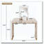 Coiffeuse classique en bois avec miroir rabattable, coiffeuse 3 en 1 avec 2 tiroirs et espace de rangement-1419227844